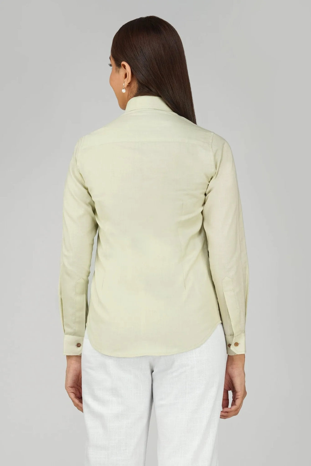 Women's Khadi Shirt Light Olive Green