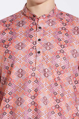Traditional Attire Pink Print Kurta