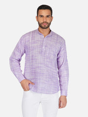 Pure Khadi Short Kurta in Purple Color