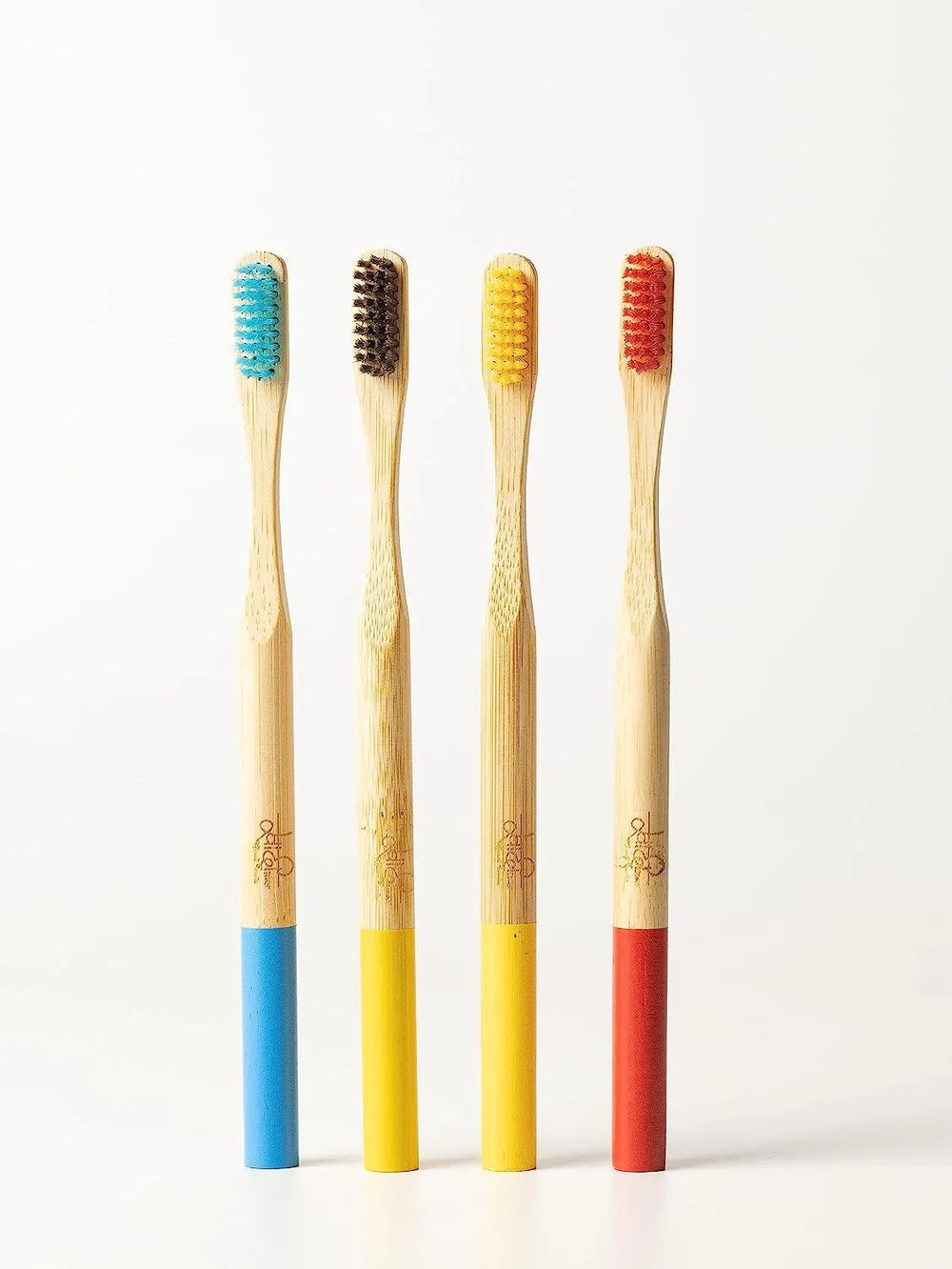 Premium Bamboo Toothbrush with Charcoal Activated Bristles Pack Of 4