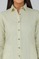 Women's Khadi Shirt Light Olive Green