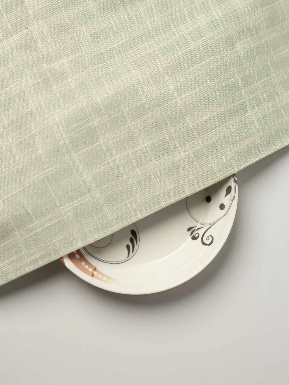 Sea Green Color Self Pattern Khadi Fabric (34 Inch Width)