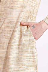 Wheat Color Khadi Cotton Kurta