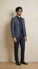 Blue Tweed Blazer | 100% Wool, Classic Structured Fit