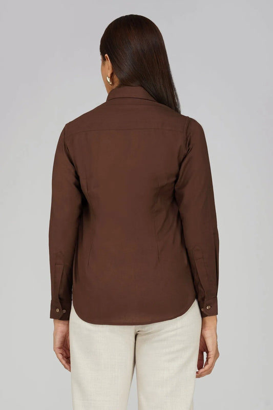 Women's Khadi Shirt Coffee Brown