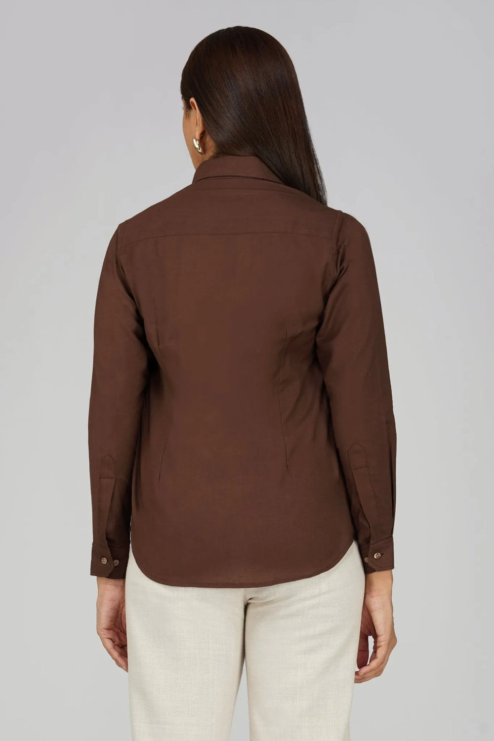 Women's Khadi Shirt Coffee Brown