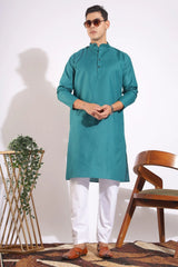 Vibrant Green Plain Kurta