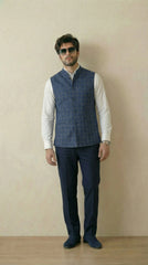 Indigo Signature Nehru Fit Jacket | 100% Woolen