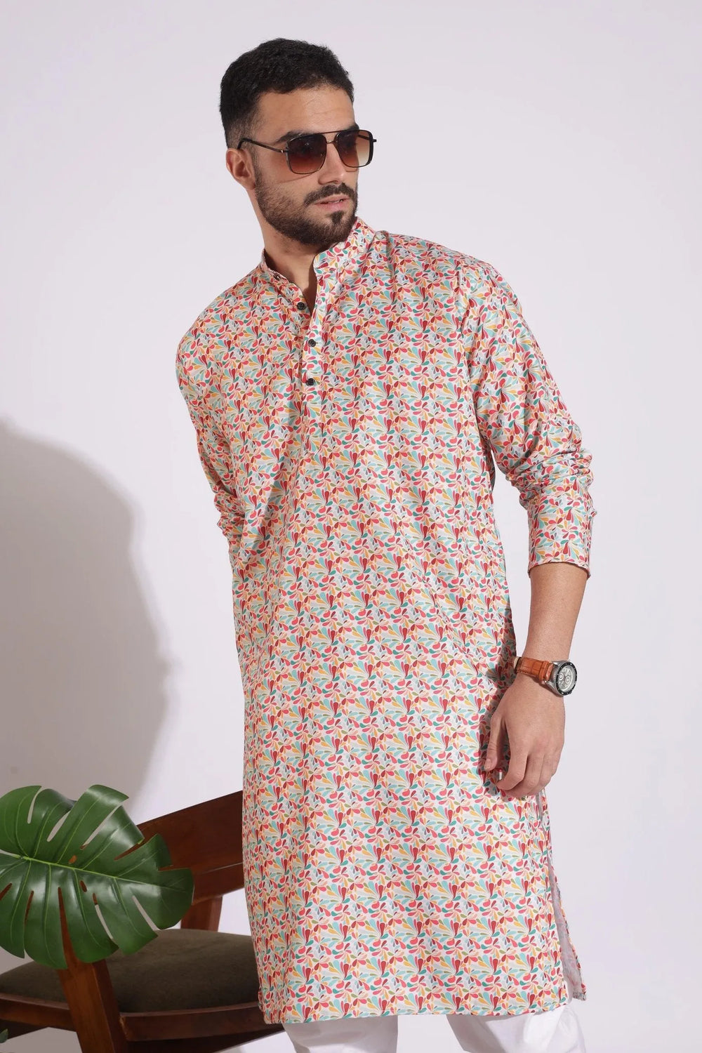 Stylish Print Multi Color Floral Kurta