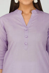 Women's Khadi Long Kurti Lavander