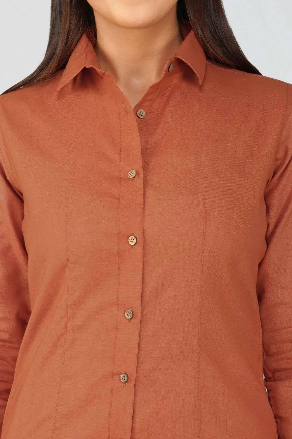 Women's Khadi Shirt Rust Orange