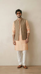 Camel Brown Signature Nehru Fit Jacket | 100% Woolen