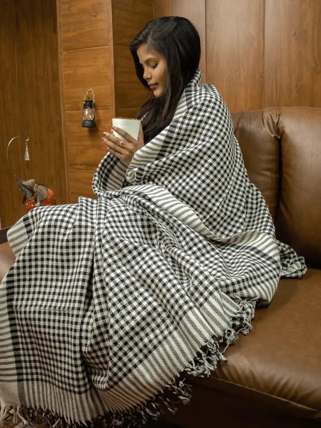 HAND WOVEN KHADI KHES, BLANKETS, THROW IN LIGHT BLUE COLOR- ALL WEATHER