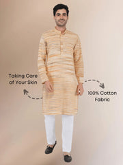 Wheat Colour Traditional Khadi Cotton Kurta