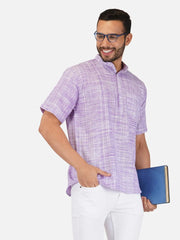 Pure Khadi Short Kurta in Purple Color