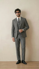 Charcoal Tweed Blazer | 100% Wool, Classic Structured Fit