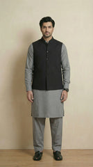 Black Signature Nehru Fit Jacket | 100% Woolen