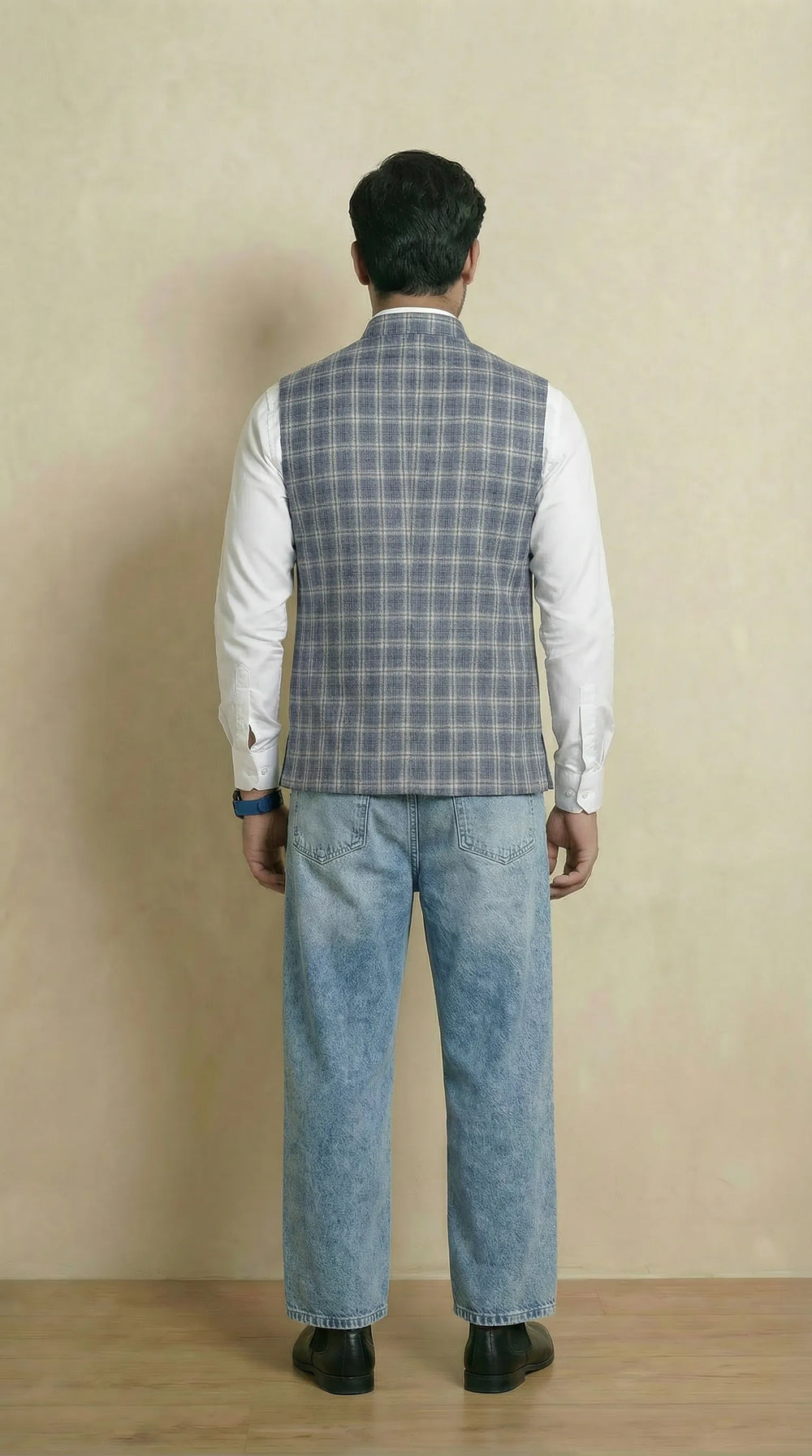 Powder Blue Signature Nehru Fit Jacket | 100% Woolen