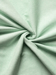 Small Plain Line White & Green Traditional Khadi Fabric