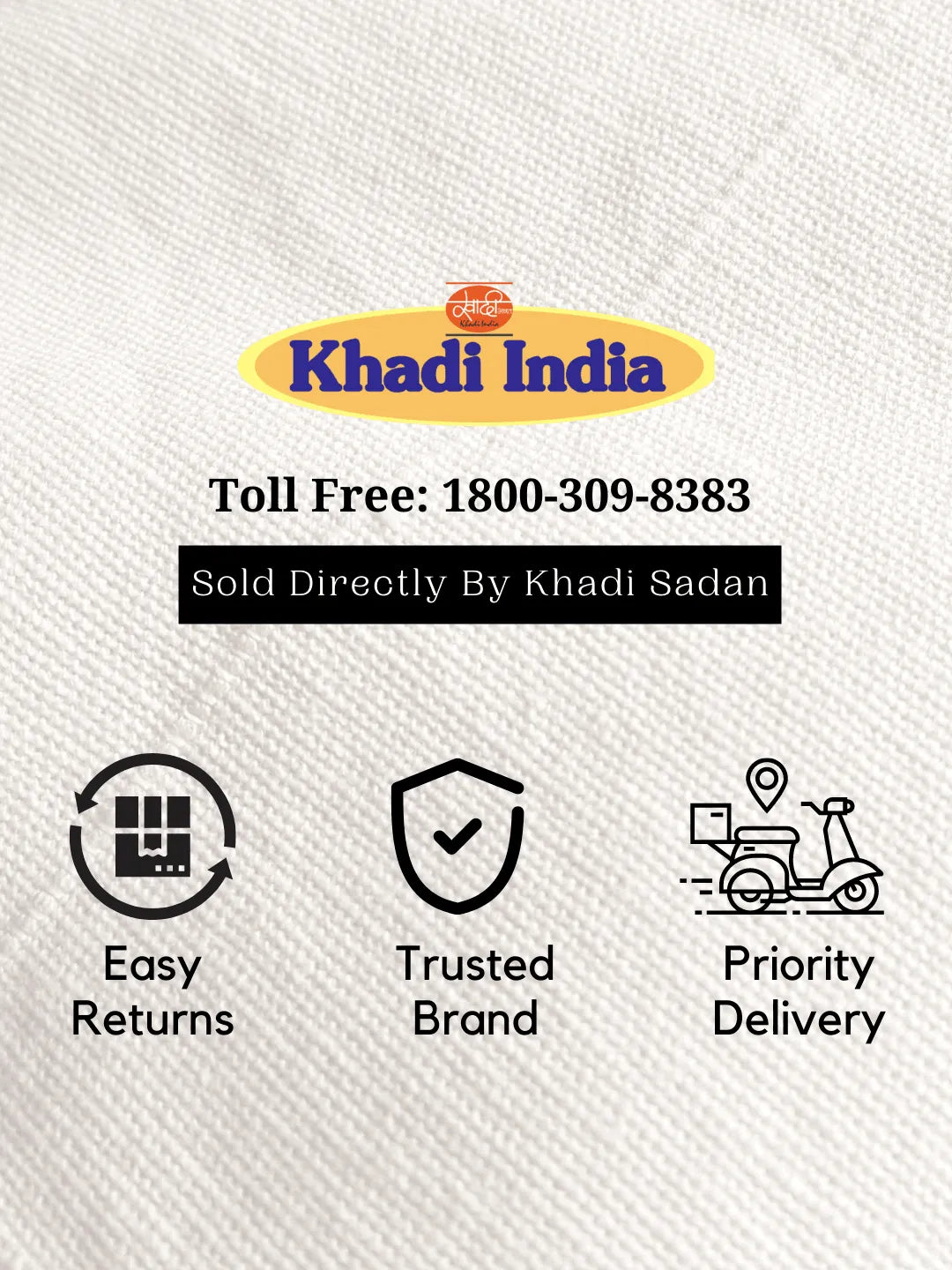 Pure Khadi Short Kurta in Self Pattern Wheat Color