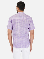 Pure Khadi Short Kurta in Purple Color