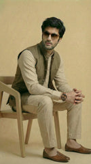 Reversible Biscuit Brown Nehru Fit Jacket | 100% Woolen