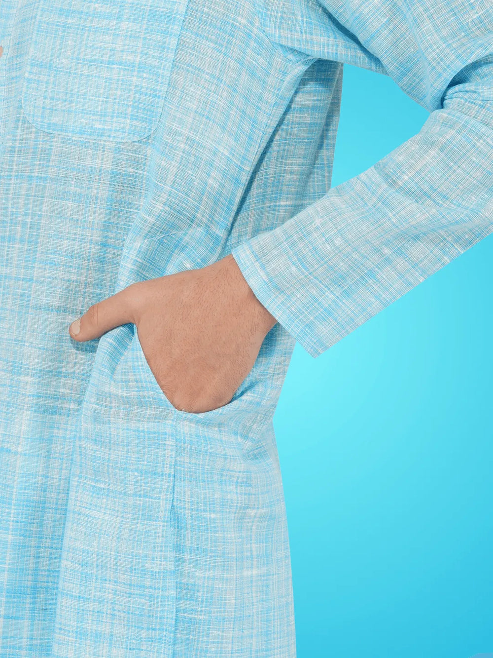 Light Blue Khadi Kurta