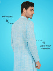 Light Blue Khadi Kurta