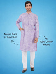 Purple Colour Khadi Kurta
