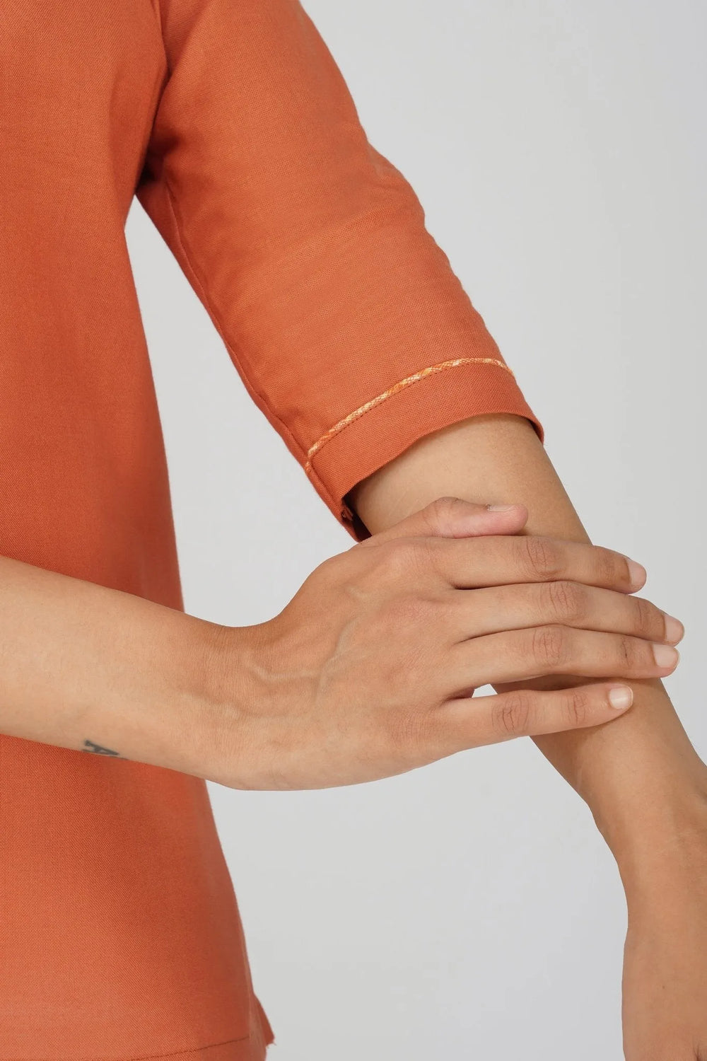 Women's Khadi Short Kurti Rust Orange