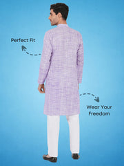 Purple Colour Khadi Kurta