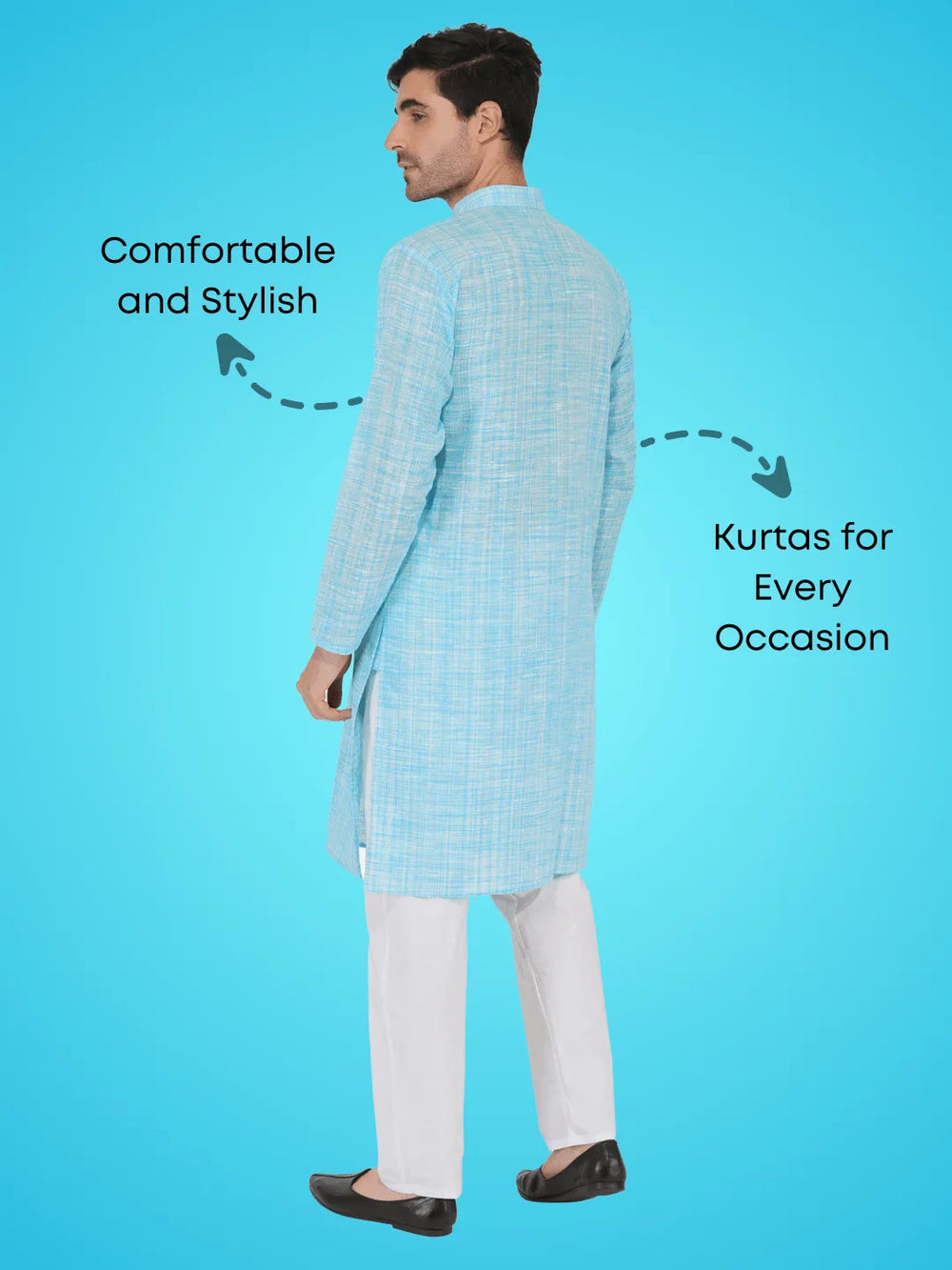 Light Blue Khadi Kurta