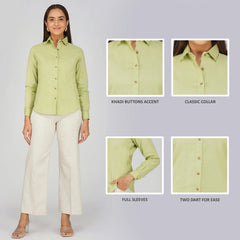 Women's Khadi Shirt Sage Green