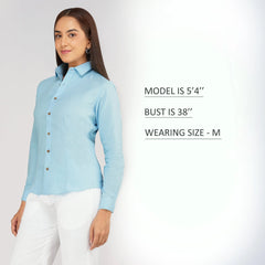 Women's Khadi Shirt in Pastel blue