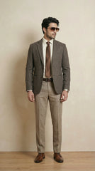 Dusky Brown Tweed Blazer | 100% Wool, Classic Structured Fit