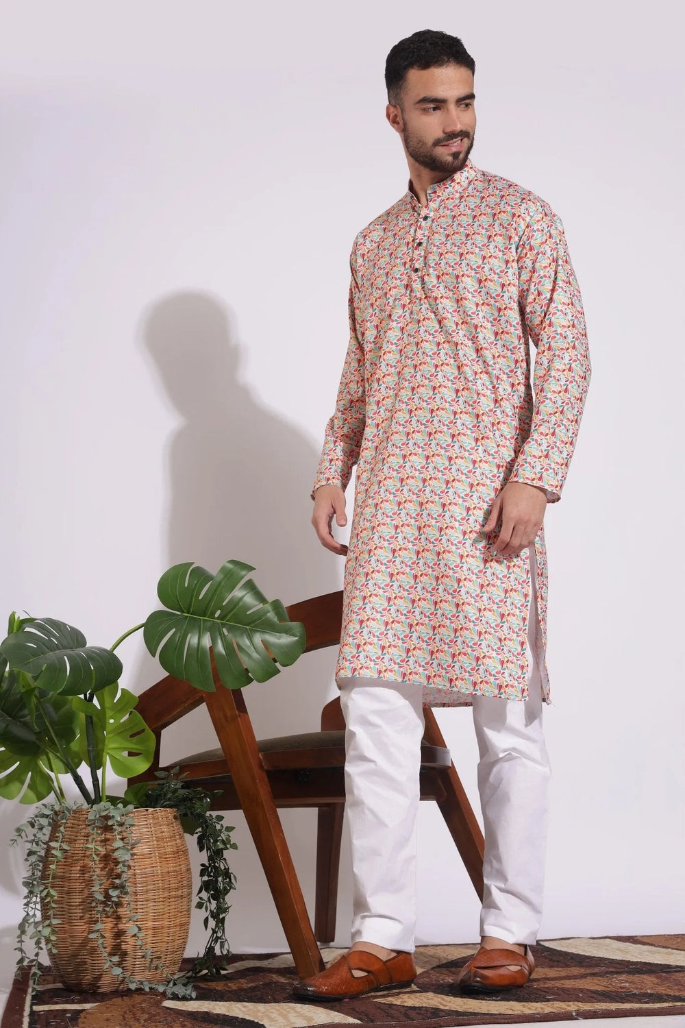 Stylish Print Multi Color Floral Kurta