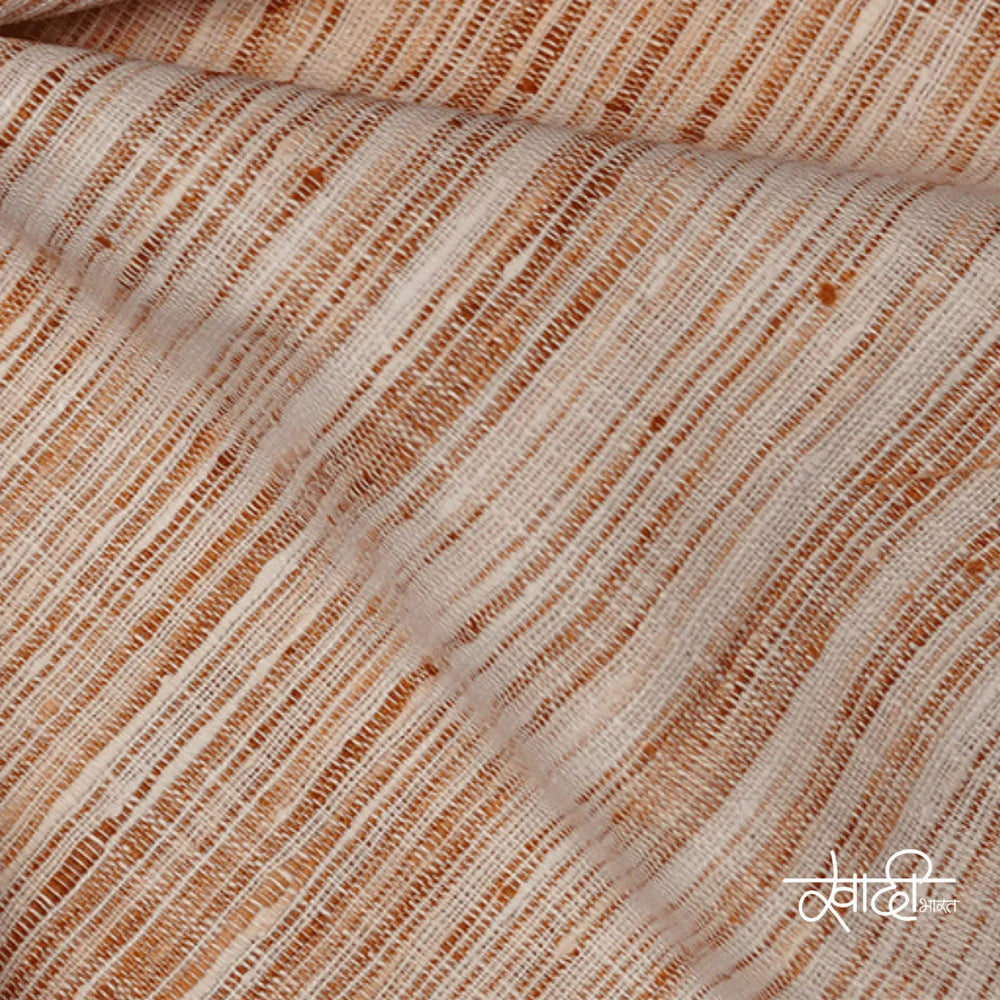 Khadi Kurta Pajama Fabric Combo Set - Unstitched Brown Traditional Khadi