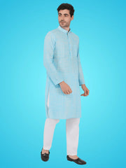 Light Blue Khadi Kurta
