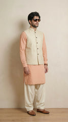 Silk Cream Signature Nehru Fit Jacket | 100% Woolen