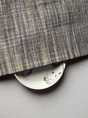 Bluish Gray Traditional Pattern Pure Khadi Fabric