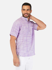 Pure Khadi Short Kurta in Purple Color