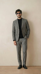 Charcoal Tweed Blazer | 100% Wool, Classic Structured Fit
