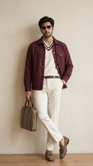 Men’s Wine Classic Wool Overshirt