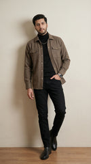 Men’s Brown Classic Wool Overshirt