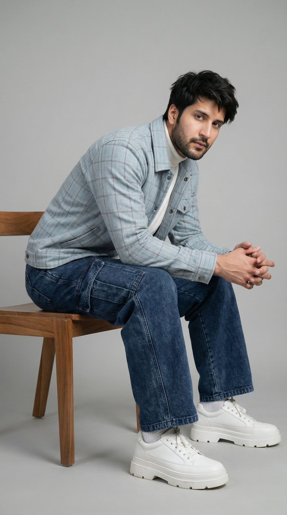 Men’s Grey Classic Wool Overshirt