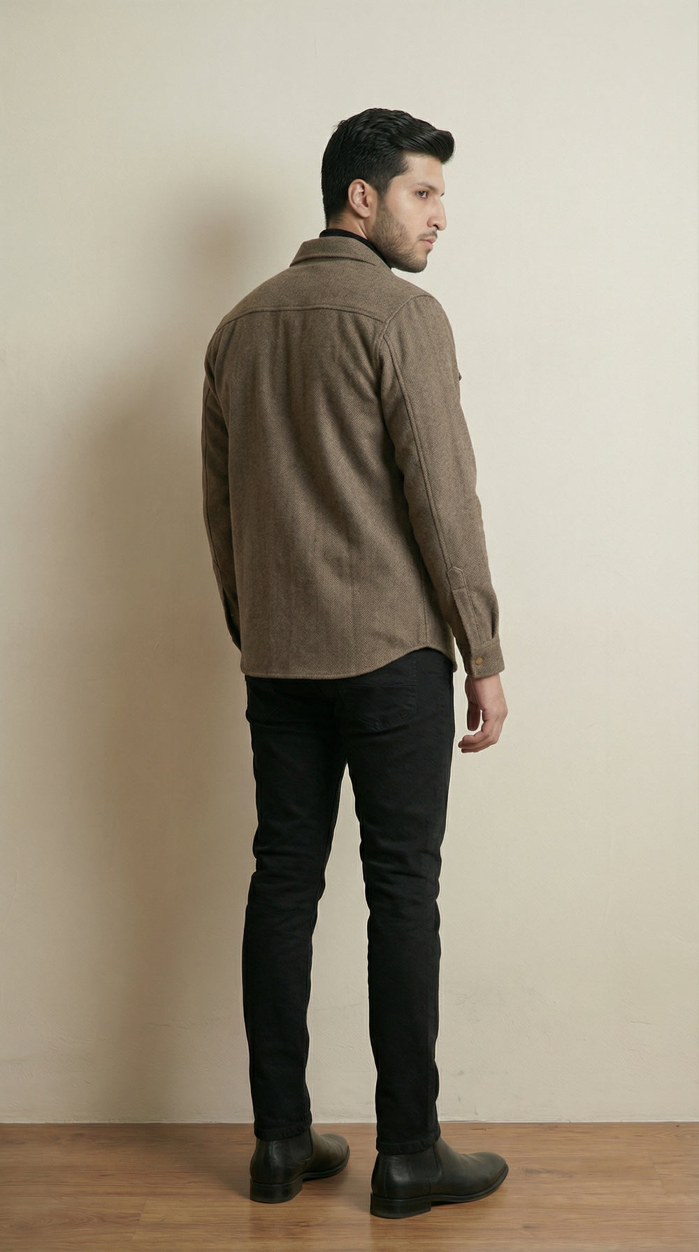 Men’s Brown Classic Wool Overshirt