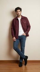 Men’s Wine Classic Wool Overshirt