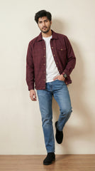 Men’s Wine Classic Wool Overshirt