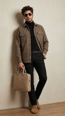 Men’s Brown Classic Wool Overshirt