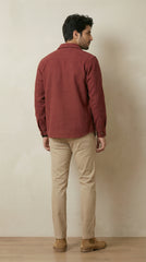 Men’s Maroon Classic Wool Overshirt